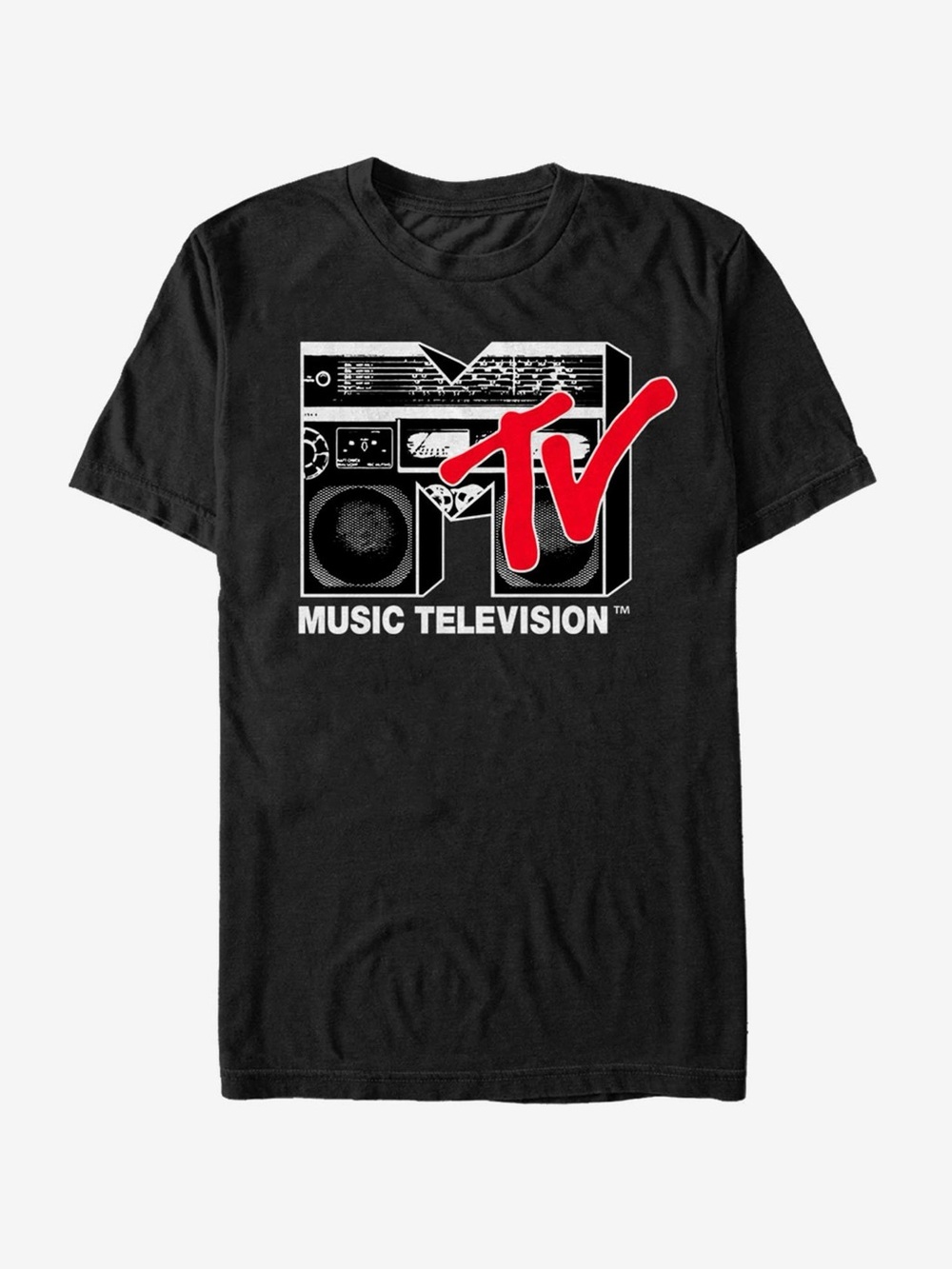 MTV Men’s Boombox 80s Retro Crewneck Graphic T-Shirt